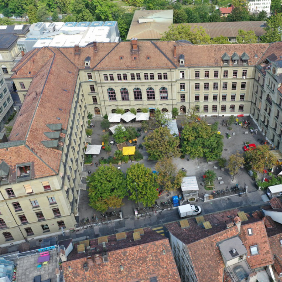 Vogelperspektive Innenhof PROGR Bern (© Martin Bichsel)